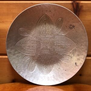 Vintage Canterbury Arts Hammered  Stamped Aluminum Bowl 9.25”